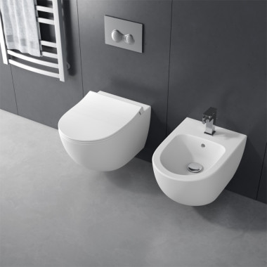 COMPOSIZIONE SENTO WC + BIDET SOSPESO RIMLESS BIANCO...